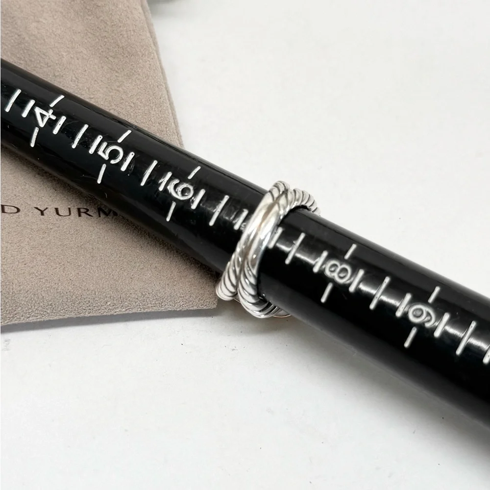 David Yurman 14mm Morganite Diamond Albion Ring .925 18K Rose Gold Sz 7 - Picture 10 of 10